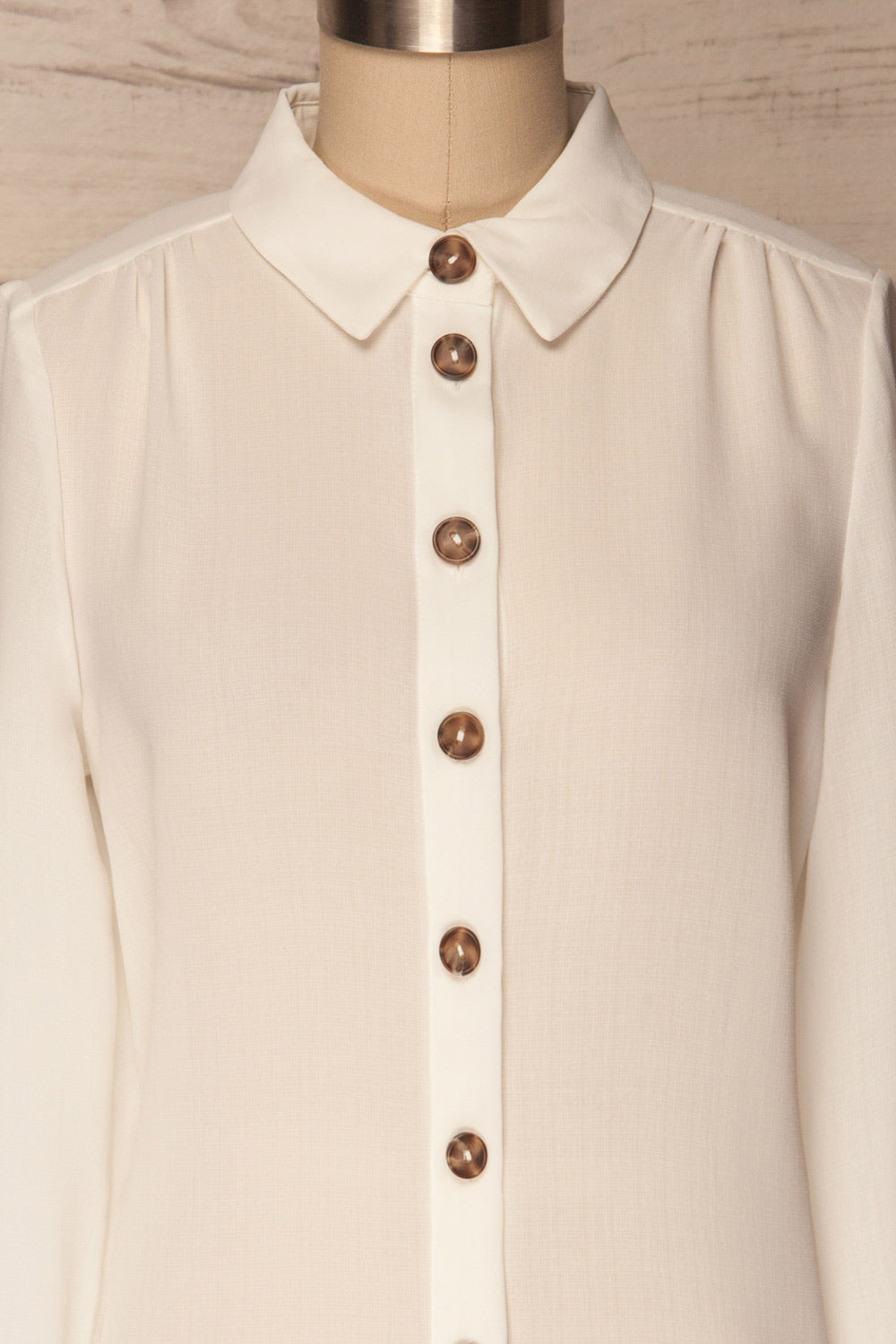 Nalliers White Chiffon Button-Up Blouse | La Petite Garçonne 2