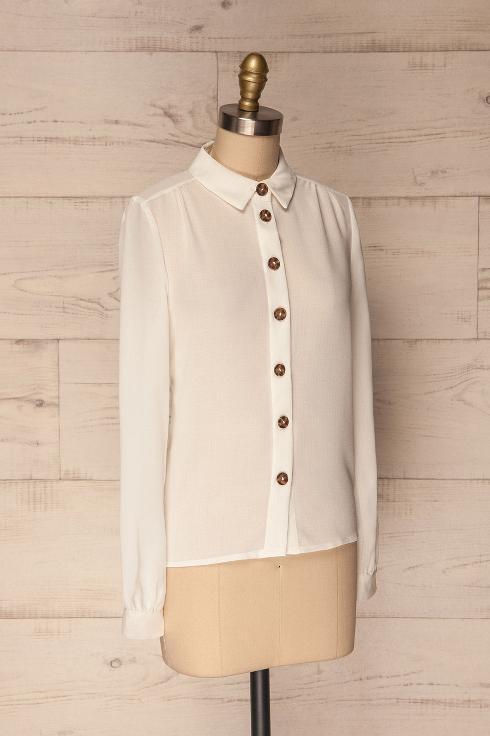 Nalliers White Chiffon Button-Up Blouse | La Petite Garçonne 3