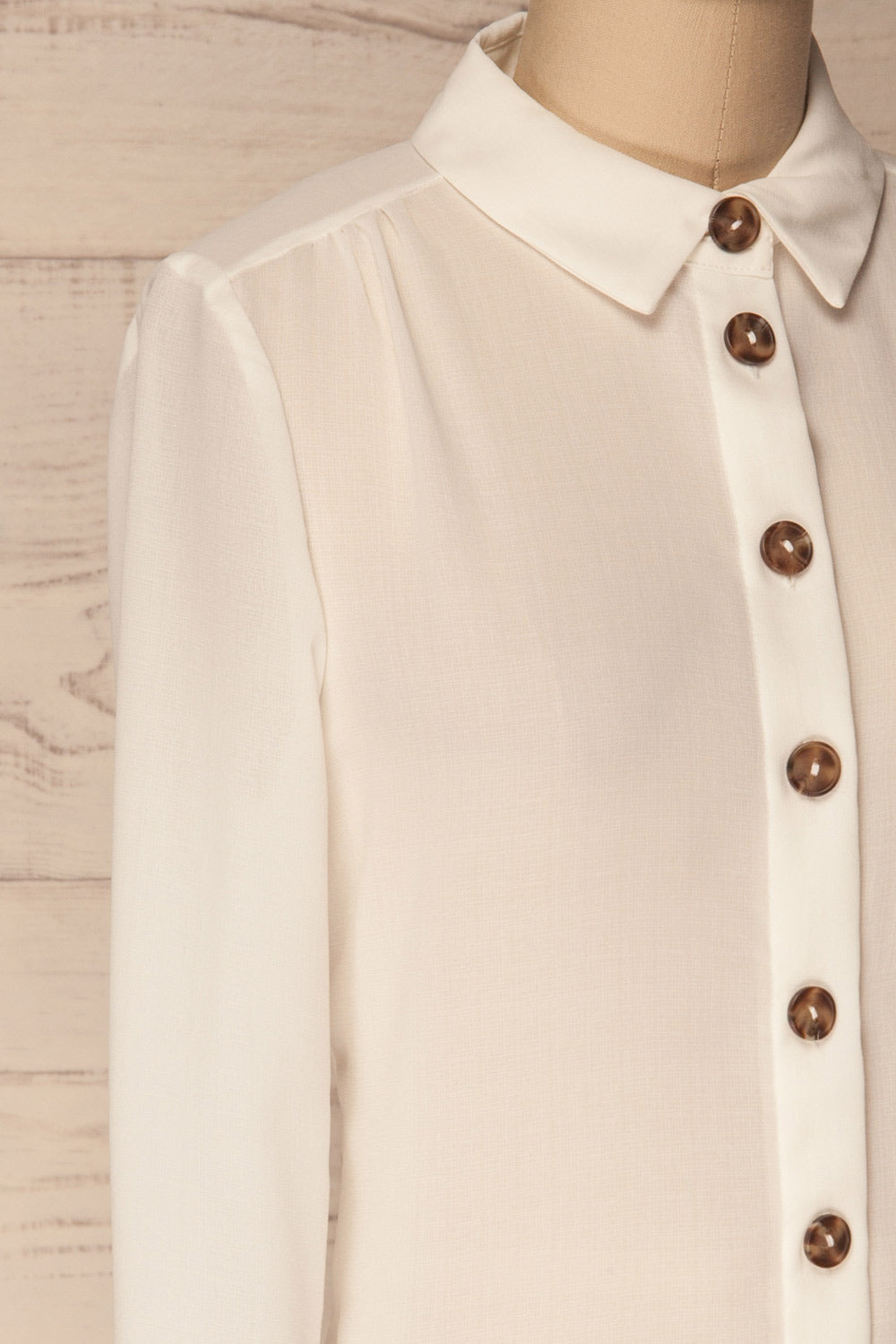 Nalliers White Chiffon Button-Up Blouse | La Petite Garçonne 4