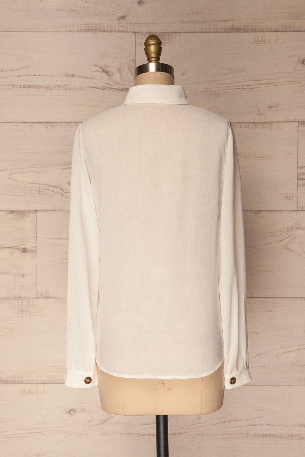 Nalliers White Chiffon Button-Up Blouse | La Petite Garçonne 5