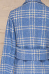 Namyslow Blue Tartan Long Coat | La petite garçonne  back close-up