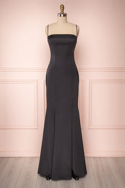 Beaucaire Black Short Dress w/ Thin Straps