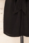 Naousa Black V-Neck Short Sleeve Dress | La petite garçonne bottom