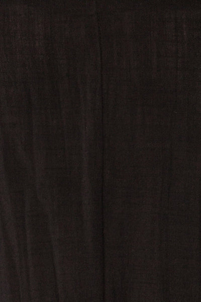 Naousa Black V-Neck Short Sleeve Dress | La petite garçonne fabric