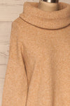 Naoussa Beige Turtleneck Knitted Sweater | La petite garçonne side close-up