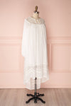 Narimen Ivory Chiffon & Embroidery Bohemian Midi Dress side view | Boutique 1861