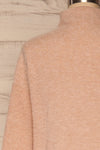 Narol Light Pink Mock Neck Knitted Sweater | La petite garçonne back close-up