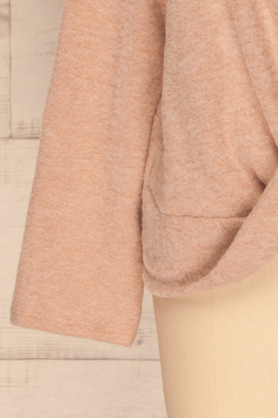Narol Light Pink Mock Neck Knitted Sweater | La petite garçonne bottom