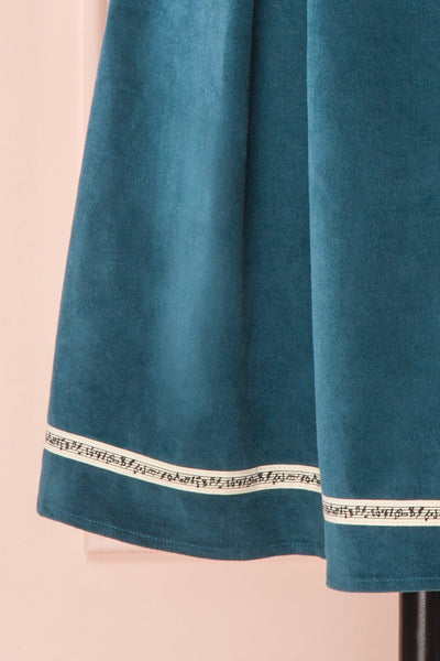 Narumi Teal Button-Up A-line Dress with Embroidery | Boutique 1861