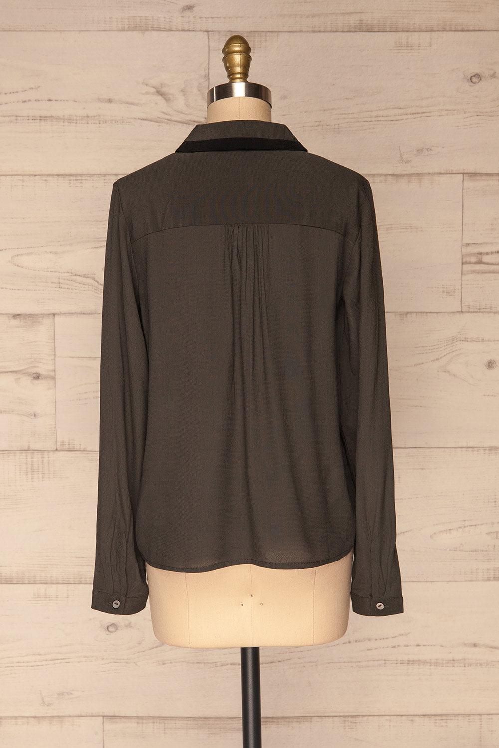 Nataf Dark Grey Blouse | Chemisier | La Petite Garçonne | back view