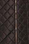 Natasiya Black Hooded Long Quilted Coat | La Petite Garçonne fabric detail