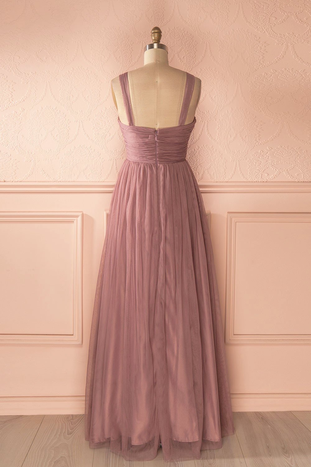 Nattie Mauve - Maxi purple tulle prom dress