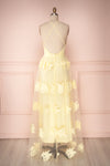 Naura Yellow | Backless Floral Tulle Dress