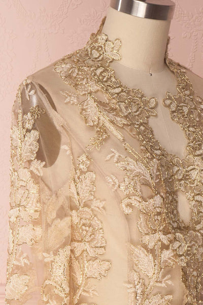 Nawar Golden Embroidered Mesh Blazer Jacket | Boutique 1861 6