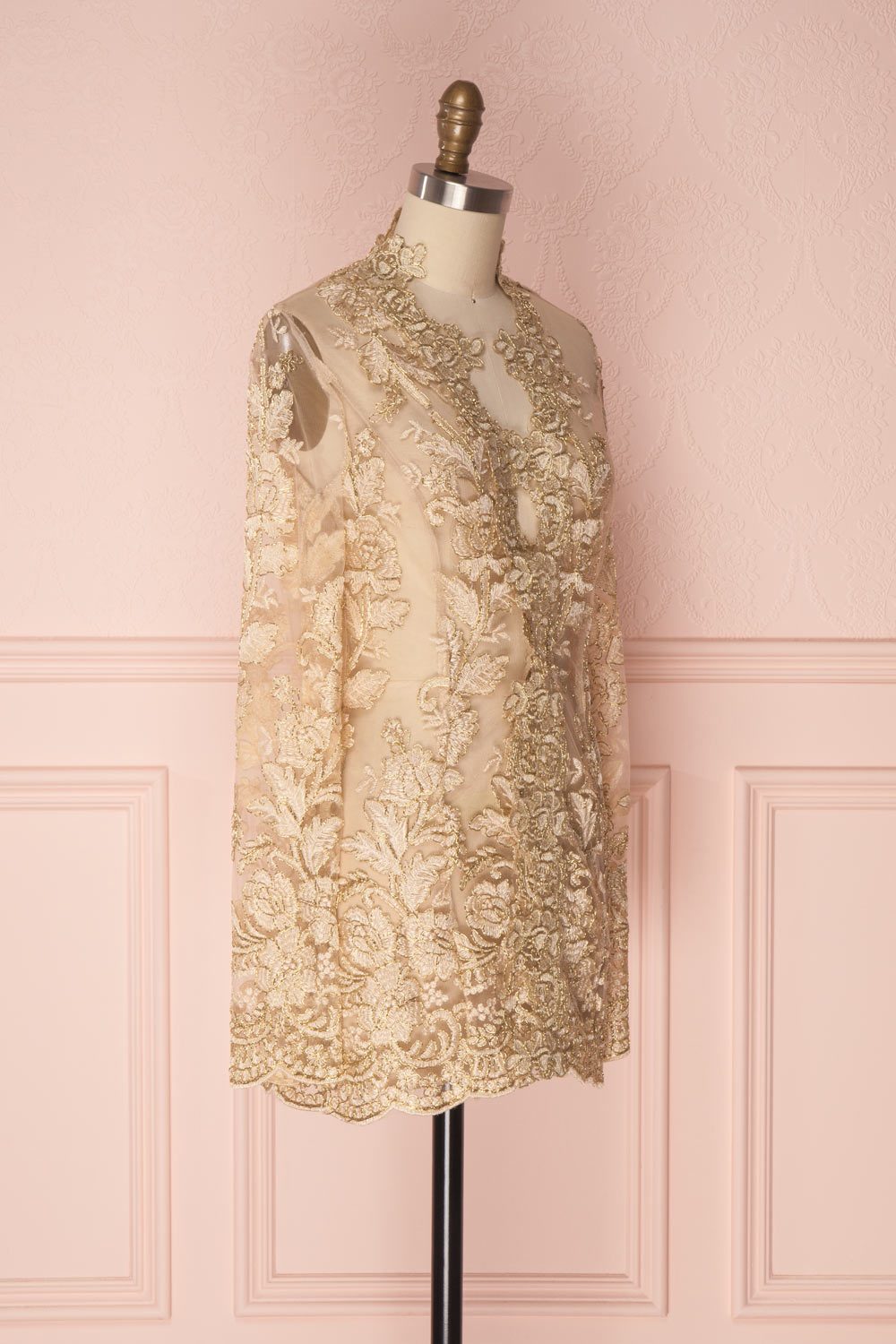 Nawar Golden Embroidered Mesh Blazer Jacket | Boutique 1861 5