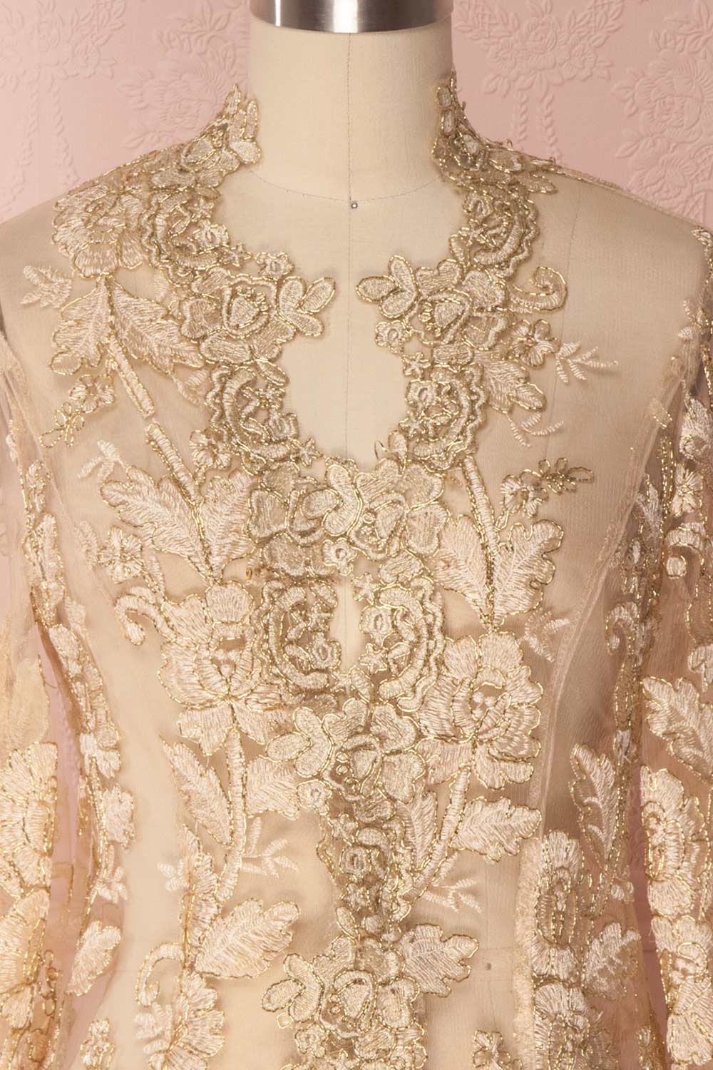 Nawar Golden Embroidered Mesh Blazer Jacket | Boutique 1861 4