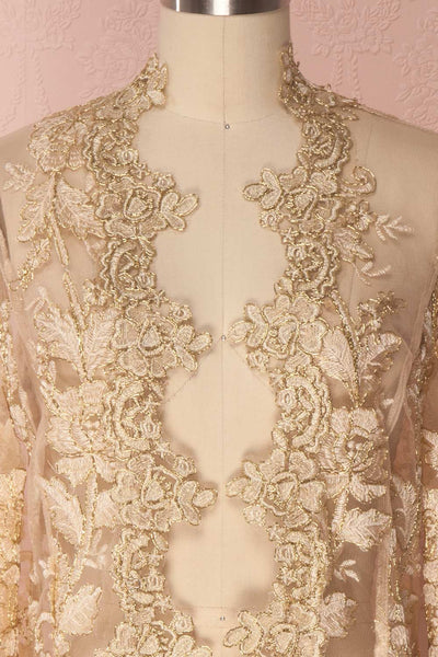 Nawar Golden Embroidered Mesh Blazer Jacket | Boutique 1861 2