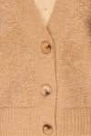 Neapoli Beige Cropped Button Up Cardigan | La petite garçonne fabric