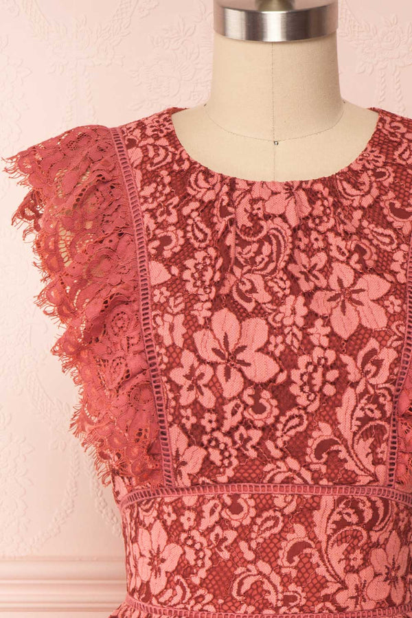 Goose Island goITT375 - Flattering lace dress - Dusky Pink - Made