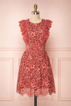 Nebula Pink Lace Short A-Line Dress | Boutique 1861