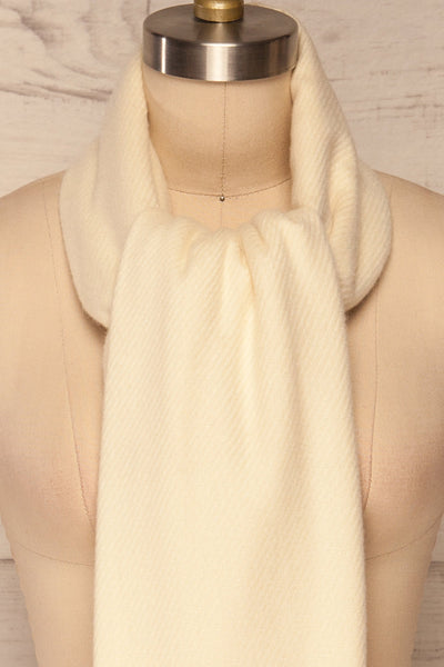Neige Doree Beige Soft Knitted Scarf | La petite garçonne simple close up