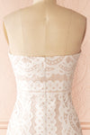 Nelda Neige - Cream lace bustier gown back close-up