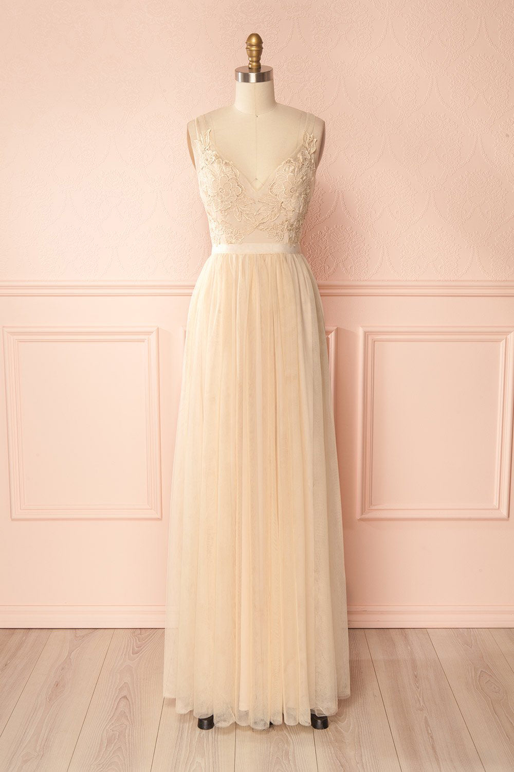 Néomie Cream Tulle Gown with Crocheted Lace | Boudoir 1861