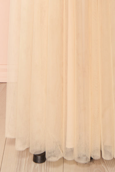 Néomie Cream | Tulle Gown with Lace