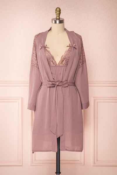 Nikaho Lilas Dusty Lilac Kimono & Slip Dress Set | Boutique 1861