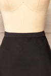 Nikaia Black Silky High-Waisted Midi Skirt | La petite garçonne front close up