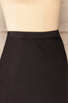 Nikaia Black Silky High-Waisted Midi Skirt | La petite garçonneside close up