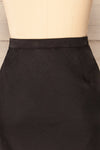 Nikaia Black Silky High-Waisted Midi Skirt | La petite garçonne back close up
