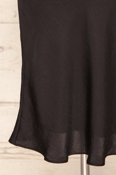 Nikaia Black Silky High-Waisted Midi Skirt | La petite garçonne skirt