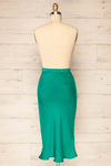 Nikaia Green Silky High-Waisted Midi Skirt | La petite garçonne back view