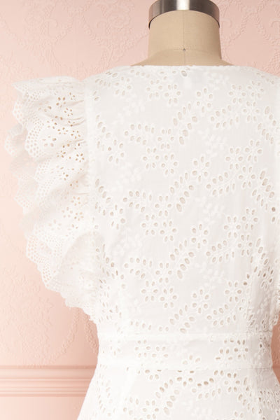 Nikoletta White Crocheted Lace Bridal Dress back close up | Boudoir 1861