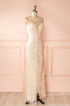 Nilia Quartz Light pink lace gown | Boutique 1861 side view