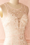 Nilia Quartz Light pink lace gown | Boutique 1861 side close-up