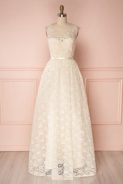 Nilla Crème Cream Lace A-Line Gown | Boudoir 1861