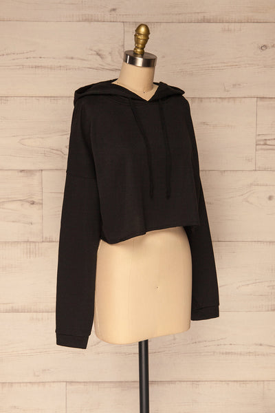 Nimegen Black Cropped Hooded Sweater | La petite garçonne side view
