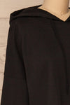 Nimegen Black Cropped Hooded Sweater | La petite garçonne side close-up