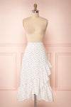 Nimfea White Polka Dot Ruffled Skirt | Jupe Midi | Boutique 1861 front view