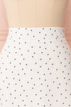 Nimfea White Polka Dot Ruffled Skirt | Jupe Midi | Boutique 1861 front close up