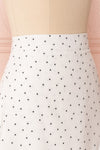 Nimfea White Polka Dot Ruffled Skirt | Jupe Midi | Boutique 1861 side close up