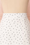 Nimfea White Polka Dot Ruffled Skirt | Jupe Midi | Boutique 1861 back close up