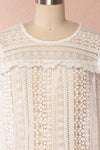 Nina-Lou White Crocheted Lace Long Sleeves Top | Boutique 1861 2