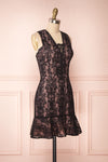 Nirvelli Black Lace Dress | Robe Cocktail side view | Boutique 1861