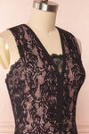 Nirvelli Black Lace Dress | Robe Cocktail side close up | Boutique 1861