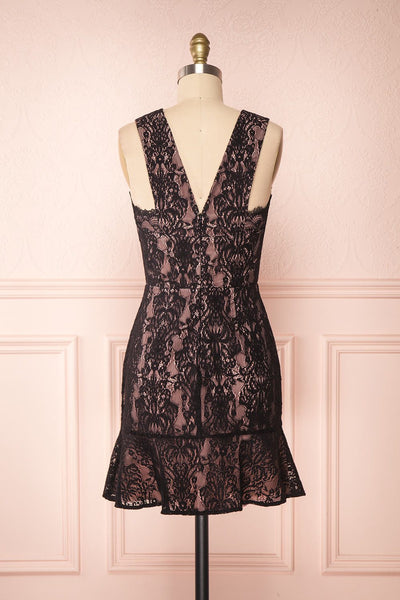 Nirvelli Black Lace Dress | Robe Cocktail back view | Boutique 1861