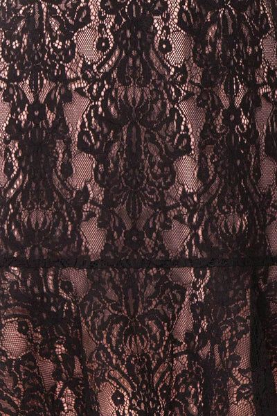 Nirvelli Black Lace Dress | Robe Cocktail fabric close up| Boutique 1861