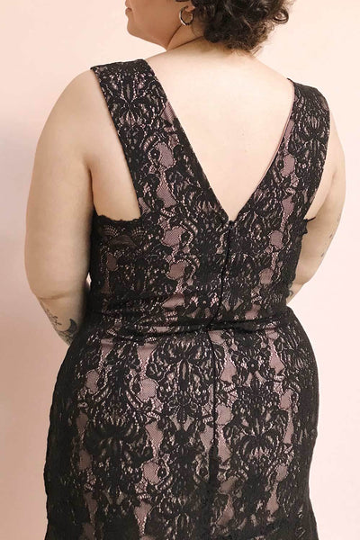 Nirvelli Black Lace Dress | Robe Cocktail | Boutique 1861 model back